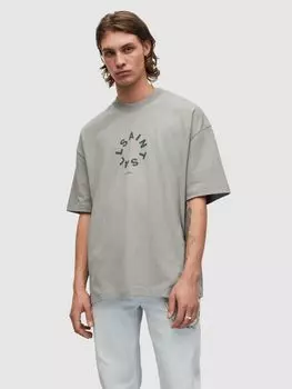 Футболка AllSaints Tierra с круглым вырезом, зеленый лист