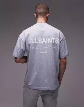 Футболка Allsaints Underground в цвете ивового синего цвета