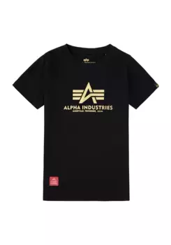 Футболка Alpha Industries " Alpha Industries Kids - Футболки Basic T с принтом из фольги для детей/подростков", черный