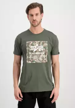 Футболка Alpha Industries " Alpha Industries Мужская - Футболки Camo Block T", оливковый