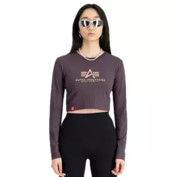 Футболка Alpha Industries Basic Crop, фиолетовый