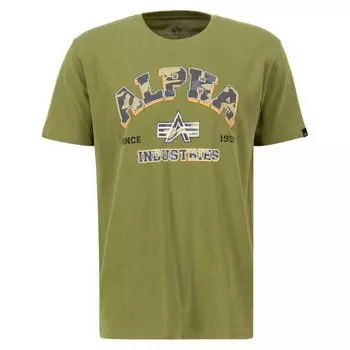 Футболка Alpha Industries College Camo T, зеленый