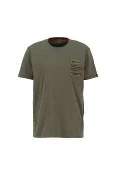 Футболка Alpha Industries, оливковый/темно-зеленый