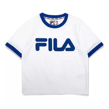 Футболка alphabet large logo printing cotton short sleeve white Fila Fusion, белый