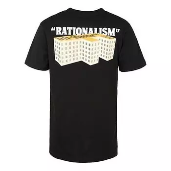 Футболка alphabet pattern printing round neck short sleeve black Off-White, черный