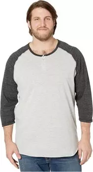 Футболка Alternative Big & Tall Eco Jersey 3/4 Sleeve Raglan, цвет Eco Black