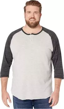 Футболка Alternative Big & Tall Eco Jersey 3/4 Sleeve Raglan, цвет Eco Light Grey/Eco Black