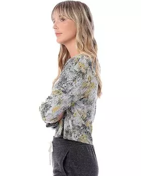 Футболка Alternative Headliner Printed Eco Jersey Cropped T-Shirt, цвет Teal Graffiti