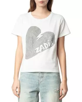 Футболка Alys Cotton Big Heart Zadig & Voltaire, белый
