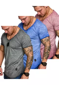 Футболка Amaci&Sons Herren 3er Pack s 3. NYC, цвет (Bordeaux + Blau + Anthrazit)