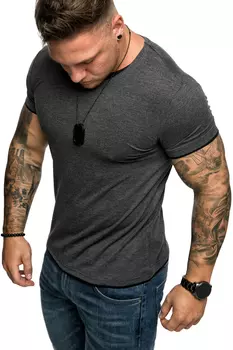 Футболка Amaci&Sons mit Rundhalsausschnitt LAKEWOOD, антрацит/черный