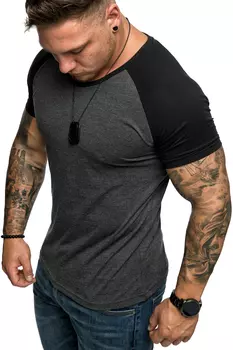 Футболка Amaci&Sons mit Rundhalsausschnitt SALEM, антрацит/черный