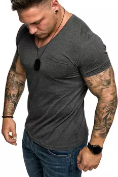 Футболка Amaci&Sons mit V Ausschnitt PATERSON, антрацит