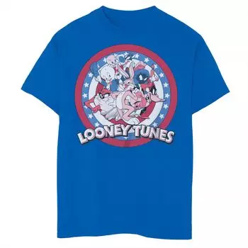 Футболка Americana Circle для мальчиков 8–20 лет, групповая съемка Looney Tunes, четвертое июля Licensed Character