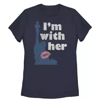 Футболка Americana для юниоров со статуей Свободы и поцелуем с надписью «I'm With Her»