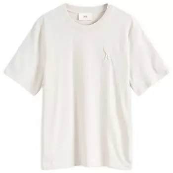 Футболка Ami Embossed Heart T-Shirt, цвет Chalk
