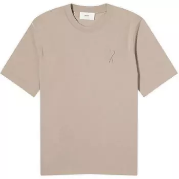 Футболка Ami Paris Embossed Heart T-Shirt, цвет Light Taupe