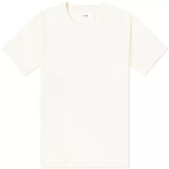 Футболка AMI Paris Fade Out в тон с логотипом в форме сердца, слоновая кость