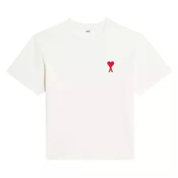 Футболка Ami T-Shirt 'Natural White/Red', белый