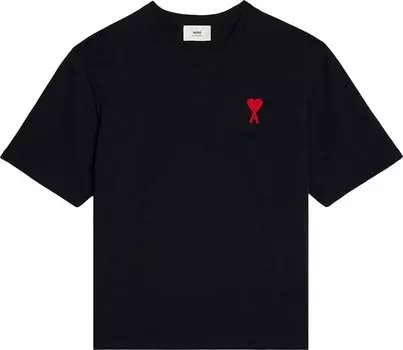 Футболка Ami Tonal De Coeur T-Shirt 'Black/Red', черный