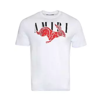 Футболка Amiri CNY Rabbit Logo Tee 'White', белый