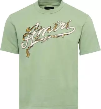 Футболка Amiri Filigree 'Mineral Green', зеленый