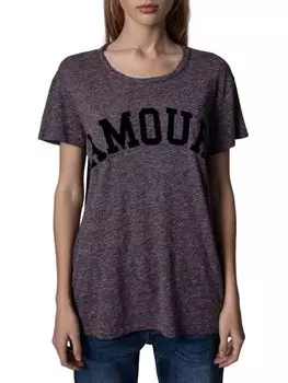 Футболка Amour с круглым вырезом Zadig & Voltaire, цвет Purple Multicolor