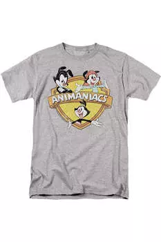 Футболка Animaniacs Shielded Animaniacs с коротким рукавом для взрослых Gildan, цвет athletic heather