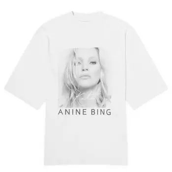 Футболка Anine Bing Avi Kate Moss T-Shirt, белый