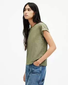Футболка Anna с круглым вырезом и короткими рукавами AllSaints, трава зеленая