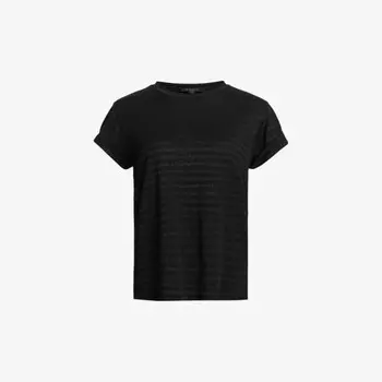 Футболка Anna stripe с круглым вырезом из органического хлопка Allsaints, черный