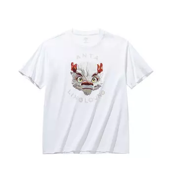 Футболка Anta Spirit Dragon Sports Lifestyle Collection унисекс со снежинкой белого цвета