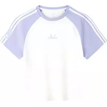 Футболка Anta Sports Life Collection женская, цвет кукурузы белый/водоросли фиолетовый