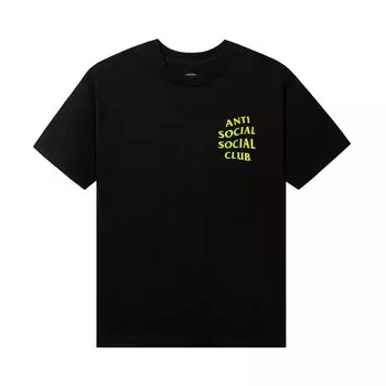 Футболка Anti Social Social Club с желтой полосой, Черная