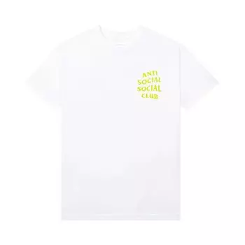 Футболка Anti Social Social Club с желтой полосой, Белая