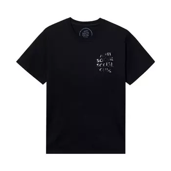 Футболка Anti Social Social Club Thrashed Logo Flip Tee Black, черный