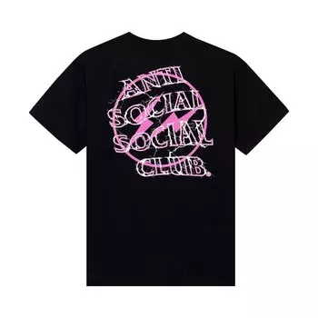 Футболка Anti Social Social Club x Fragment Design Bolt 'Black/Pink', черный