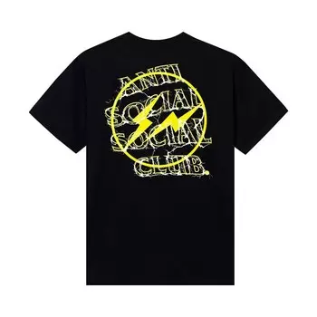 Футболка Anti Social Social Club x Fragment Design Bolt 'Black/Yellow', черный
