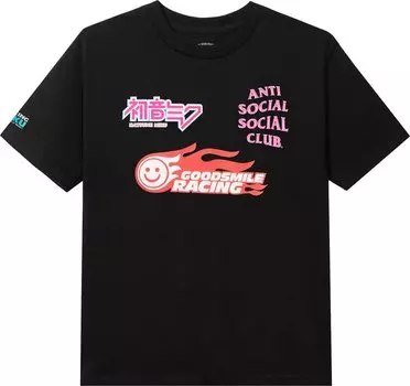 Футболка Anti Social Social Club x Good Smile Racing Logo Tee 'Black', черный