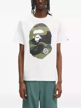 Футболка Ape Head с камуфляжным принтом A BATHING APE, белый
