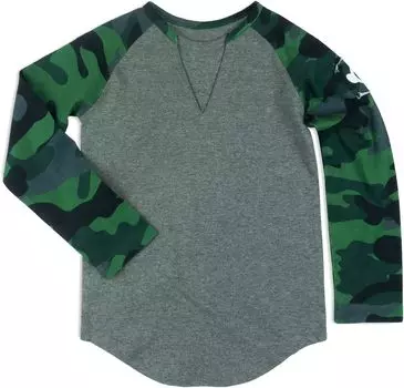 Футболка Appaman Camo Sleeve Baseball Tee, цвет Grey Heather