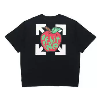 Футболка apple printing arrow short sleeve loose fit black Off-White, черный