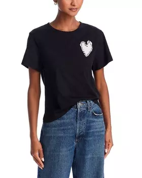 Футболка AQUA с нашивкой в форме сердца, черный
