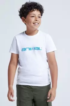 Футболка Archie для мальчиков с логотипом из органической ткани Animal, белый