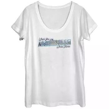 Футболка Arendelle Wish You Were Here от Disney's Frozen Juniors с овальным вырезом и рисунком Disney