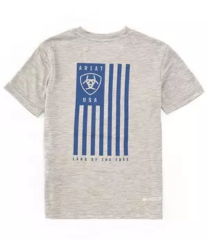 Футболка Ariat Spirited с короткими рукавами и зарядным устройством для мальчиков 8–20 лет Ariat, серый