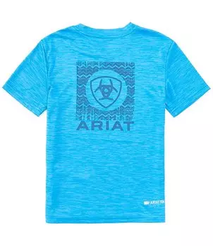 Футболка Ariat SW Shield с короткими рукавами для мальчиков Big Boys 7–14, синий