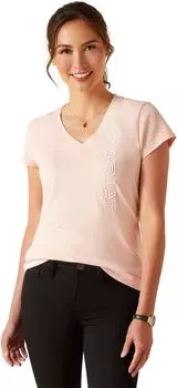 Футболка Ariat Vertical Logo V T-Shirt, цвет Blushing Rose