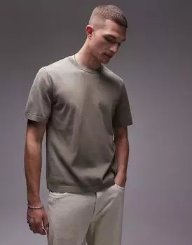 Футболка ARKET из чистого хлопка, трикотажная, зеленого цвета