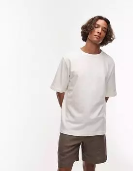 Футболка ARKET из мягкого на ощупь плотного джерси букле свободного кроя белого цвета